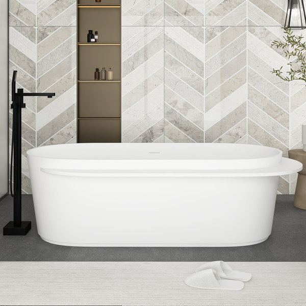 Bossicavelly x Freestanding Soaking Plastic / Acrylic Bathtub | Wayfair